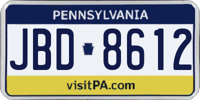 PA license plate JBD8612