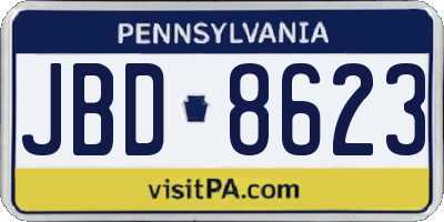 PA license plate JBD8623