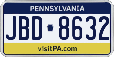 PA license plate JBD8632