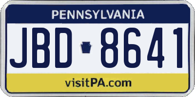 PA license plate JBD8641