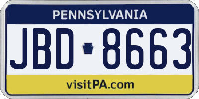 PA license plate JBD8663