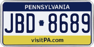 PA license plate JBD8689