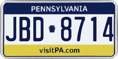 PA license plate JBD8714