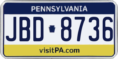 PA license plate JBD8736