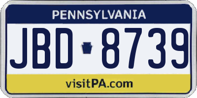 PA license plate JBD8739