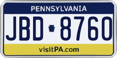 PA license plate JBD8760