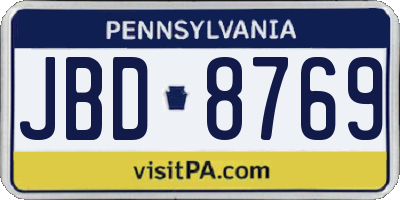 PA license plate JBD8769