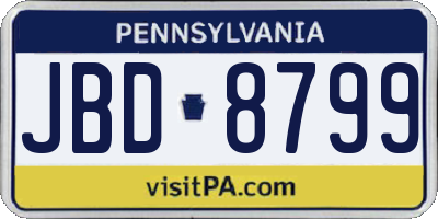 PA license plate JBD8799