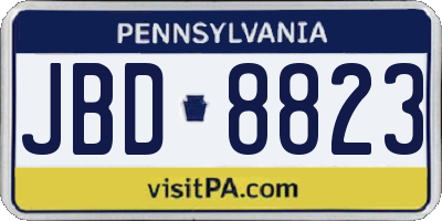 PA license plate JBD8823