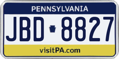 PA license plate JBD8827