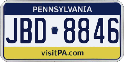 PA license plate JBD8846