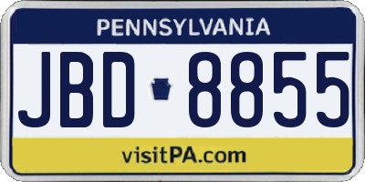 PA license plate JBD8855
