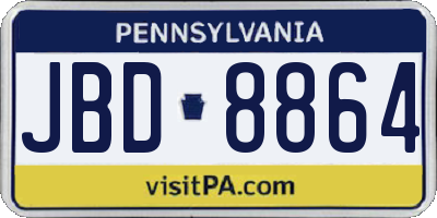 PA license plate JBD8864