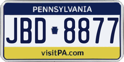 PA license plate JBD8877