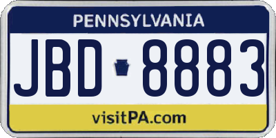 PA license plate JBD8883