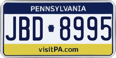 PA license plate JBD8995