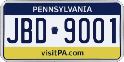 PA license plate JBD9001