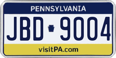 PA license plate JBD9004