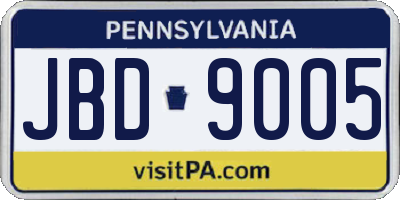 PA license plate JBD9005