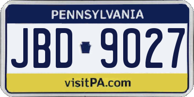 PA license plate JBD9027