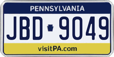 PA license plate JBD9049