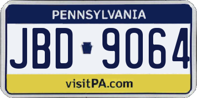 PA license plate JBD9064