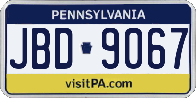 PA license plate JBD9067