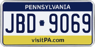 PA license plate JBD9069