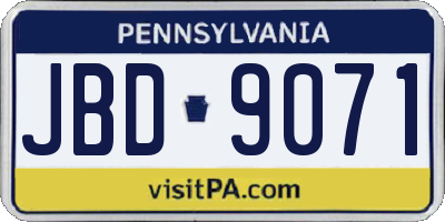 PA license plate JBD9071