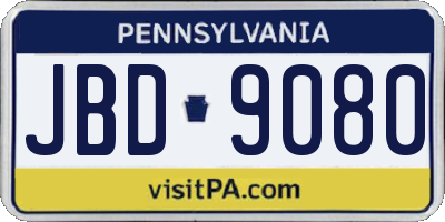 PA license plate JBD9080