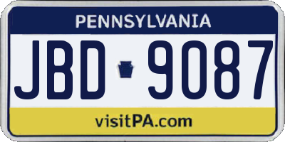 PA license plate JBD9087