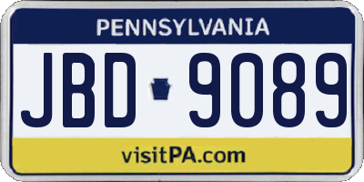 PA license plate JBD9089