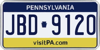 PA license plate JBD9120