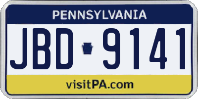 PA license plate JBD9141