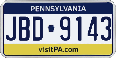 PA license plate JBD9143