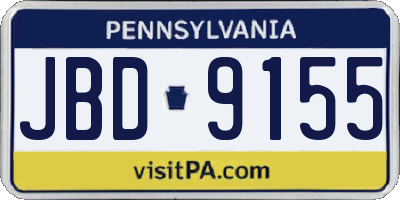 PA license plate JBD9155