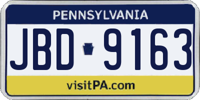 PA license plate JBD9163