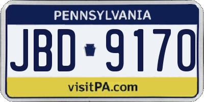 PA license plate JBD9170