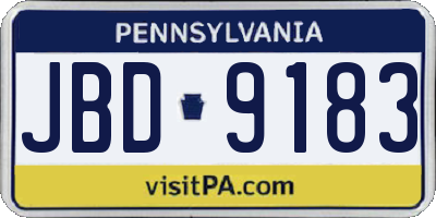 PA license plate JBD9183