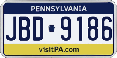 PA license plate JBD9186