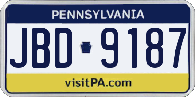 PA license plate JBD9187