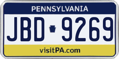 PA license plate JBD9269