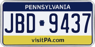 PA license plate JBD9437