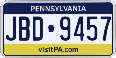 PA license plate JBD9457