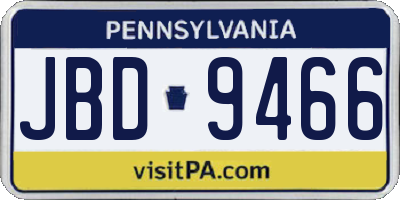 PA license plate JBD9466