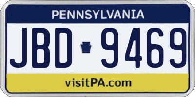 PA license plate JBD9469