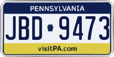 PA license plate JBD9473