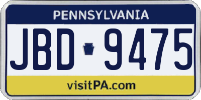 PA license plate JBD9475