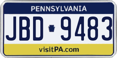 PA license plate JBD9483