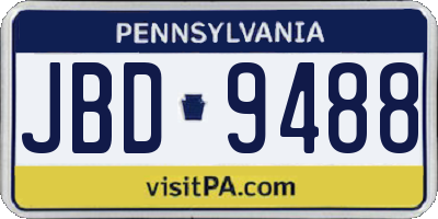 PA license plate JBD9488